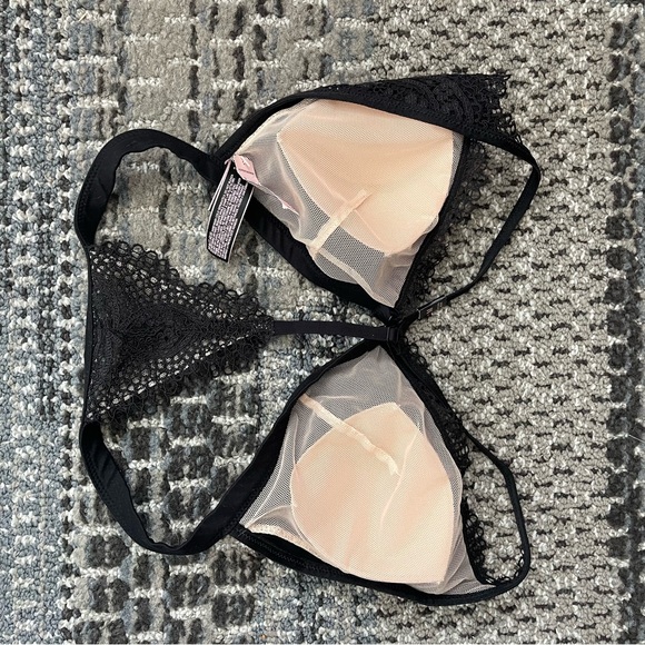 NWT Victoria’s Secret Black Lace Bralette with Removable Pads, Size Medium - Picture 3 of 7